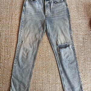 Free People Distressed Light Blue Boyfriend Jeans